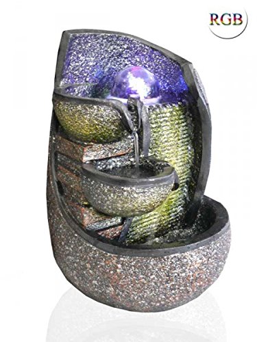 Zimmerbrunnen, Dekobrunnen, LED Farbwechsel + Glaskugel, FoBowl, 10265