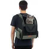 Pugalo AirMove Premium Kedi K&ouml;pek Taşıma &Ccedil;antası, Silinebilir, Yırtılmaz Fileli, B&uuml;k&uuml;lmez G&ouml;vde, Sırt &Ccedil;antası Tipi (Gri)