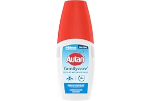 Autan Family Care Spray - Anti-Moustiques - Jusqu'à 4H de Protection Immédiate - Testé Dermatologiquement - Contient des Agents Hydratants Pour la Peau - 1 Spray, 100ml