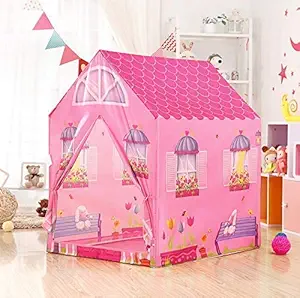 Nilkanth Type Kids Toys Jumbo Size Play Tent House for Boys and Girls ( Multi Color ) (Doll House) (Queen)