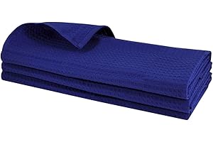 GARIELLA 3x Geschirrtuch aus Baumwolle Waffel-Piqué in blau Küchentuch Putztuch Lappen