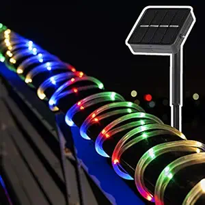 Epyz Solar Rope Lights Solar Powered String Lights 23FT, 50 LEDs, 5 Modes, 600mah,Fairy Lights Outdoor Decoration Lighting (Pack of 1, Multicolor,Plastic)