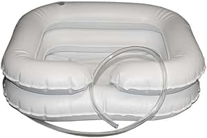 GESUNDHEITS-LADEN Haarwaschbecken mit Ablaufschlauch für bettlägerige Menschen - aufblasbar 2-reihig - Die Harwaschwanne aus Vinyl ist auch für den mobilen Einsatz geeignet