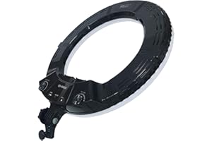 YIDOBLO Kit de lámpara LED anular de 18 Pulgadas Regulable,con 3 Coldshoe Titular,Soporte para teléfono,Espejo,Trípode de pie,Iluminación para Estudio de grabación de vídeo,Selfie,Maquillaje,Belleza