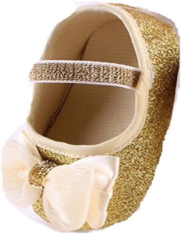 Baby Shoes, Dorame Girl Anti-slip Sneaker Hand Soft Toddler Shoes+1pc Hairband (11/0-6m, Gold)