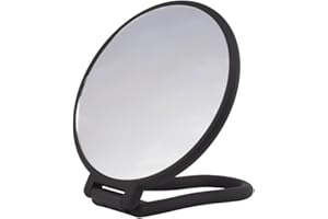 PARSA Beauty Lustro kosmetyczne 3x powiększenie - Eleganckie, dwustronne lustro stojące i do zawieszenia, czarne, do precyzyjnej stylizacji twarzy