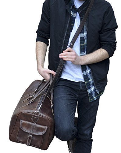 Gusti Leder nature „Robin“ Reisetasche Handgepäck Sporttasche Wochenendtrip Tasche Umhängetasche Ledertasche Freizeittasche Groß Stylisch Lederreisetasche Henkel Damen Herren Vintage Retro Style V26 - 6