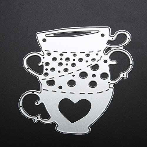 Amazingdeal365 Tee Metall Form Schablonen Schneiden DIY Dekor Sammelalbum Karten Buchzeichen Lesezeichen als Geschenk für Freunde Geburtstag Kinder,Kindergarten Hobby Schule Handarbeit Unterricht usw. Ein tolles Geschenk! - 3