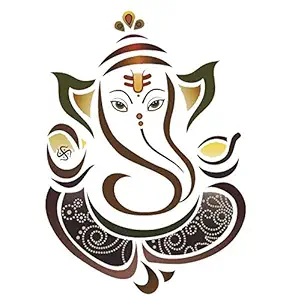 Paper Plane Design Decals Ganesha Ganpati ji 50 cm x 70 cm Wall Sticker Colourful Ganesh Lord Ganesha