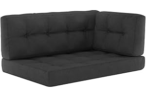 Vicco Palettenkissen Set, Anthrazit, 3 Teile