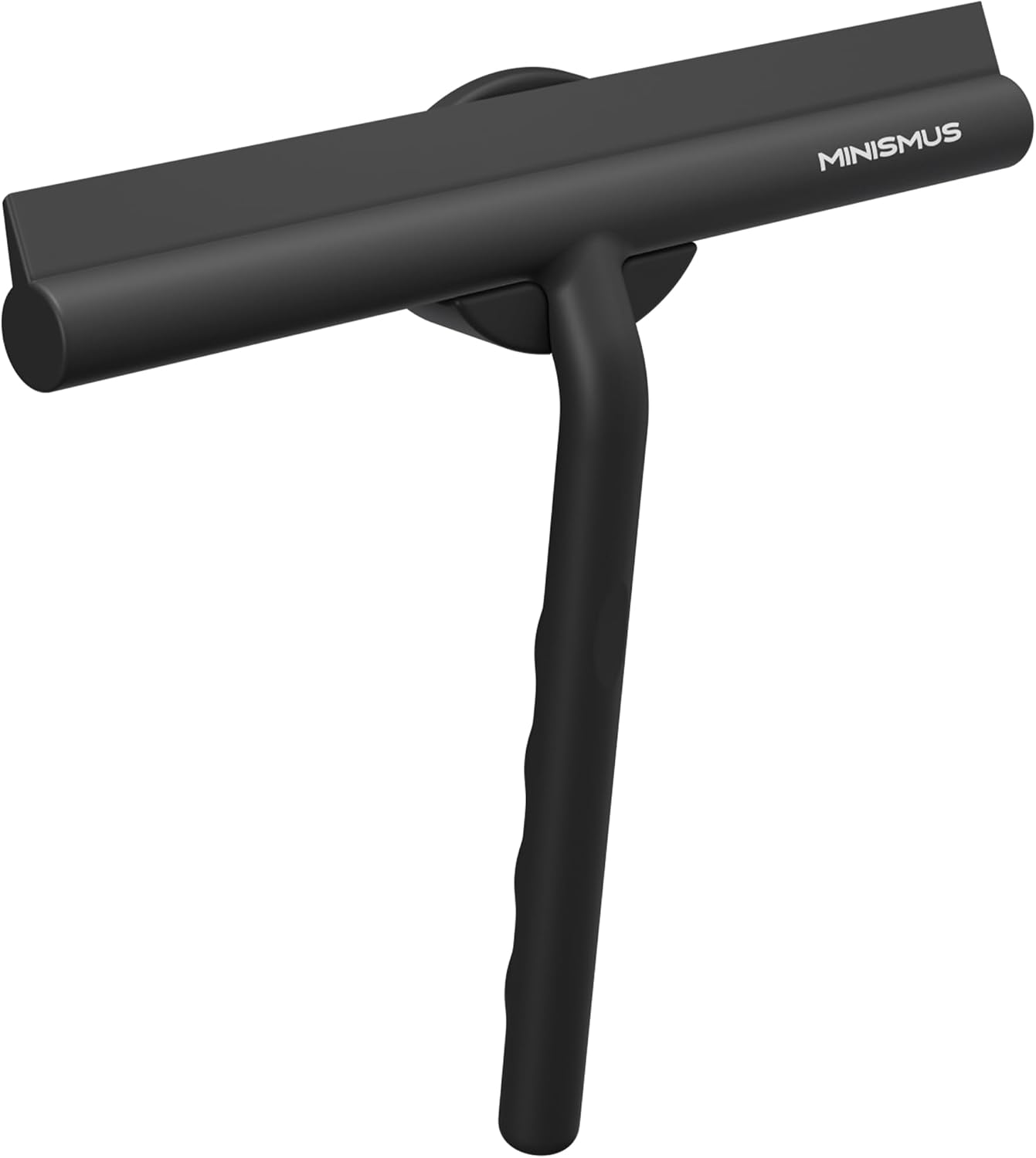 Minismus Limpiacristales para Ducha, baño, Azulejos, Espejos, Ventanas, Incluye Soporte magnético sin taladrar, Autoadhesivo, diseño Moderno (Negro, 21 cm)