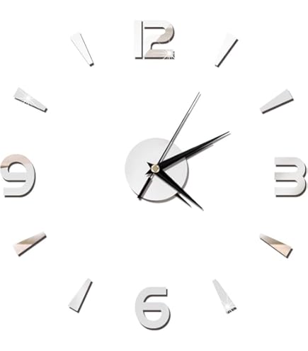 Hbaebdoo Orologio da parete 3D fai da te in acrilico orologio da parete moderno per la cucina decorazione domestica a forma di tazza adesivo da parete con numeri vuoti