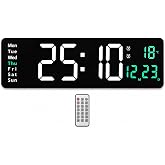 Kumandalı LED Dijital Duvar Saati B&uuml;y&uuml;k Ekran 39 cm | Geri Sayım Timer, &Ccedil;ift Alarm, Sıcaklık & Tarih G&ouml;stergeli, Duvara Monte