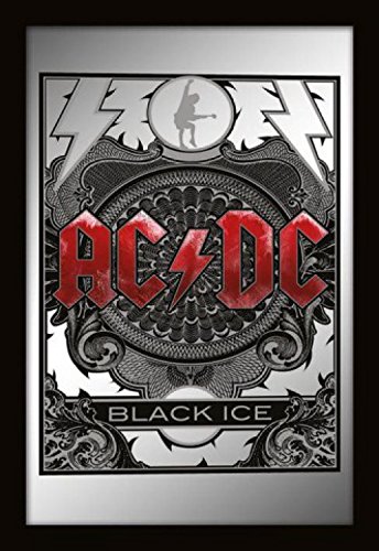Set: AC/DC, Black Ice Deko-Spiegel (32x22 cm) Inklusive 1x 1art1® Überraschungs-Sticker