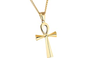 HIJONES Homme Acier Inoxydable Collier Pendentif Croix Ankh Egyptienne Similaire