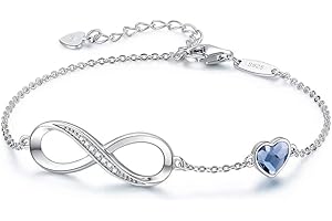 LOUISA SECRET Bracelet Femme Argent 925 Infini, Bracelet d’amour Femme Réglable, Bijoux Femme Cadeaux Noël Femme Anniversaire Fête des Mères Cadeau Maman Infinity Heart Bracelets Silver