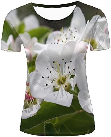 Fashion Womens Mens 3D Printed Sunshine and Pear Flowers Graphic Short Sleeve Tee Tops Couple T-Shirts XS