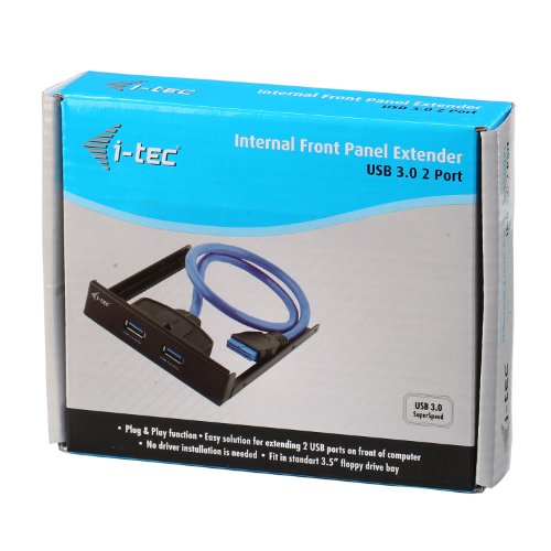 i-tec USB 3.0 Frontpanel Adapter mit 2 HUB Anschlüssen Typ A, integriertem USB 3.0 19 Pin Stecker, Kabel 45 cm - 3
