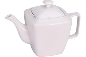 KOOPP Blanc Porcelaine Théière Forme Carrée Moderne 1 Litre Thé Blanc Pots