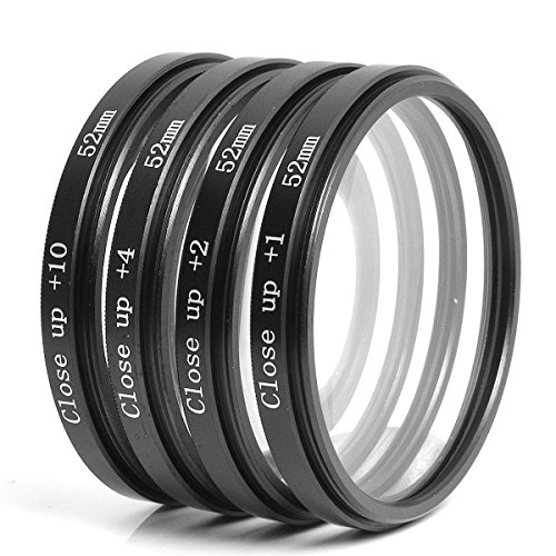 Kit de filtres 52mm bonnette Close up macro  1  2  4  10 pour NIKON D4 D3X D800 D700 D600 D300S D300 D7100 D7000 D5200 D5100 D5000 D3200 D3100 D3000 D90 D80 D70 D60 D50 D40 D3000 D3100 D3200 D5100 D5200 D7000 D600 D90 18-55mm LF57