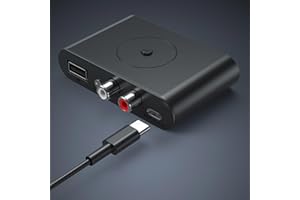 HOUKIG Bluetooth Transmitter and Receiver, 3.5mm AUX RCA Bluetooth Audio Adapter, support USB Flash Drive playback, 3-in-1 Bluetooth 5.3 Transmitter and Receiver for Home Stereo/TV/PC/Smartphone/Car