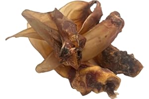 Express Pet Supplies 5 Extra Large (XL) Buffalo Ears | 100% Natural Air-Dried Treat for Dogs | Grain and Gluten Free Low Grease | Long Lasting Large Dogs