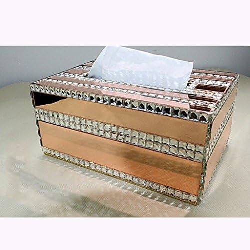 Tissue box High - Grade Paper Towel Box Luxury Continental Creative Crystal Diamond Pumping Paper Boxes Living Room Coffee Table Paper Towels Boxes Napkin Box ( Color : Pink )