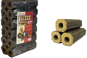 Sanitärshop Baustoffe & Sanitär Set: 1 x 10 kg Hartholzbriketts Pini & Kay zum Heizen Grill und Kamin