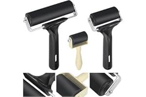CORSEHILD Rubber Roller Brayer Rollers,3 Pcs Ink Roller Glue Roller,3 Size 3.5cm/6cm/10cm,Paint Brush Ink Applicator Art Craft Oil Painting Tool for Printmaking,DIY Art Craft (CORSEHILD-33)