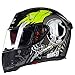 Produktbild NJ Helm- Motorradhelm Four Seasons Herren Integralhelm Doppelscheibe Transparenter Anti-Fog-Helm (Farbe : Bright black, größe : L)