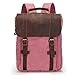 Produktbild QINCAO Unisex Vintage Canvas Leder Rucksack Laptop Rucksack (Pink)