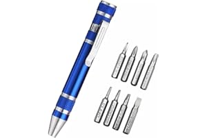 HERRAN Set Cacciaviti Compatti, Cacciavite per Occhiali mini e tascabili con forma di penna, lungo 11cm, ideale per piccoli riparazioni di elettronica, occhiali ecc (1pz)