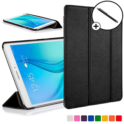 Forefront Cases® Neue Leder Hülle / Tasche / Case / Cover für Samsung Galaxy Tab A 9.7 SM-T550 (Mai 2015) - Rundum-Geräteschutz und intelligente Auto-Sleep-Wake-Funktion mit 3-JAHRES-GARANTIE VON FOREFRONT CASES - inkl. Eingabestift