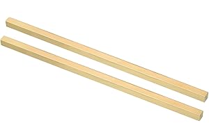 PATIKIL 9/32 x 9/32 x 8" C360 Brass Square Bar, 2 Pcs Solid Flat Mill Stock for Crafting Maintenance Electrical Architectural Decoration, Brass