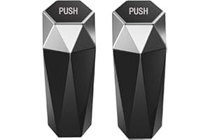 Firulab Mini Car Bin with Lid, Portable Car Trash Can, Leakproof Auto Trash Bin Push Type Plasti c Mini Garbage Trash Can for Car Automotive Desk