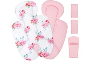 Minne Baby Infant Insert, Compatible with 4Moms RockaRoo and MamaRoo, Includes 3 Strap Pad, Breathable Mesh Fabric, Plush Soft Newborn Insert with Head and Body Support