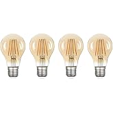 A60 Rustik Bal Cam LED Filament Ampul E27 6W 2400K Dekoratif Ampul 4'l&uuml; Paket