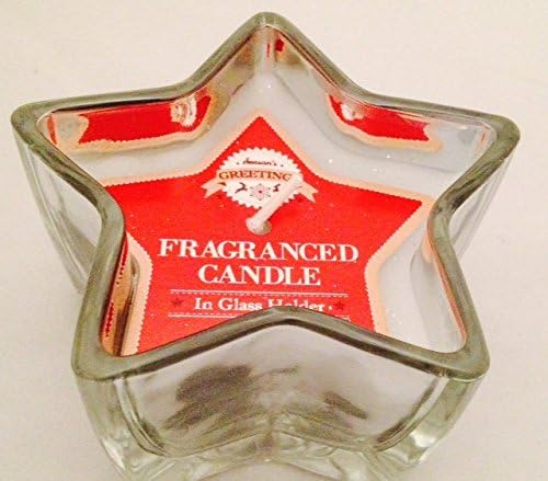Set of 3 Star Shaped Candles in Red, Gold &amp; Silver Glass Holders