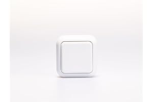 MC POWER Pulsante da superficie | Finezza | Pulsante come campanello, apriporta, interruttore a chiave, pulsante basculante, pulsante accensione/spegnimento luce AP 250V/10A per interno, bianco