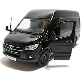 Kinsmart 1:48 Die-Casting 2020 Mercedes-Benz Sprinter Van Car Model with Box Collection Toy (Black)