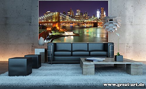 GREAT ART Brooklyn Bridge Wanddekoration – Wandbild New York Motiv XXL Poster (140 x 100 cm) - 8