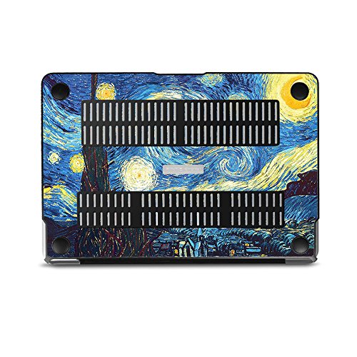 Fintie MacBook Air 13 Hülle Case – Ultra Slim Hochwertige Kunstleder Coated Hard Shell Schutzhülle Tasche für Apple MacBook Air 13.3″ (A1466 / A1369) , Sternennacht - 4