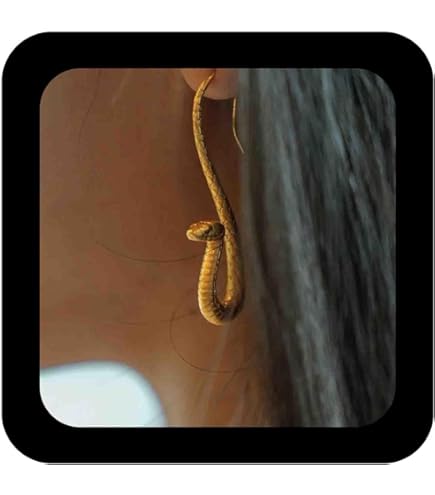 Yamobi Boucles D'oreilles Serpent Suspendues En Titane Pour Femmes Et Hommes - Bijoux Gothiques De Méduses, Halloween à Chevrons, En Acier Inoxydable