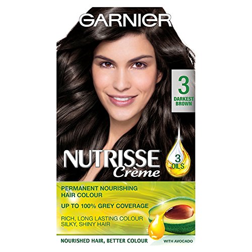 Garnier Number 3 Ebony Darkest Brown Nutrisse Creme Permanent Nourishing Hair Colour