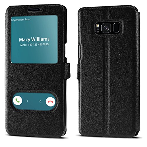 Samsung Galaxy S7 HÃ¼lle mit Sicht-Fenster Schwarz [OneFlow Comfort Cover] Stand-Funktion SchutzhÃ¼lle Ultra-Slim HandyhÃ¼lle fÃ¼r Samsung Galaxy S7 Case Flip Handy-Tasche