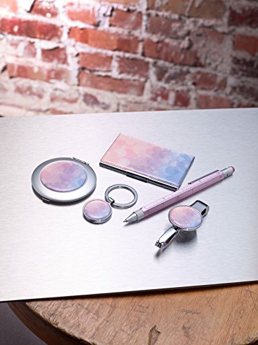 TROIKA SERENITY ROSE TASCHENSPIEGEL – #COM03-A166 – rund, silber – Spiegel und Vergrößerungsspiegel (1:2) – glänzend verchromt – mit Design-Aufkleber – Aluminium – TROIKA-Original - 3