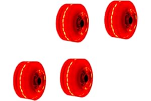 POPETPOP 4 Pièces Roues Patin Roller Skate PU Durables avec Éclairage Rouge Roues Quad pour Patins à Roulettes et Adultes Faciles à Installer et Résistantes à Lusure