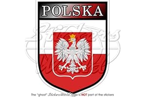 POLAND polskt POLSKA sköld 100 mm (4 tum) vinyl-stötfångarklistermärke, dekal