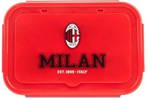 A.C. Milan Porta Pranzo Linea College con Posate Incluse e Scomparti Interni Rimovibili, Prodotto Ufficiale