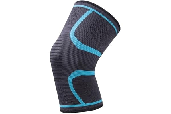 1 bit elastiska knäskydd, basket- och volleybollknästöd Elastiska nylonkompressionsremmar for sportlöpning cykling (Color : Blauw, Size : L)